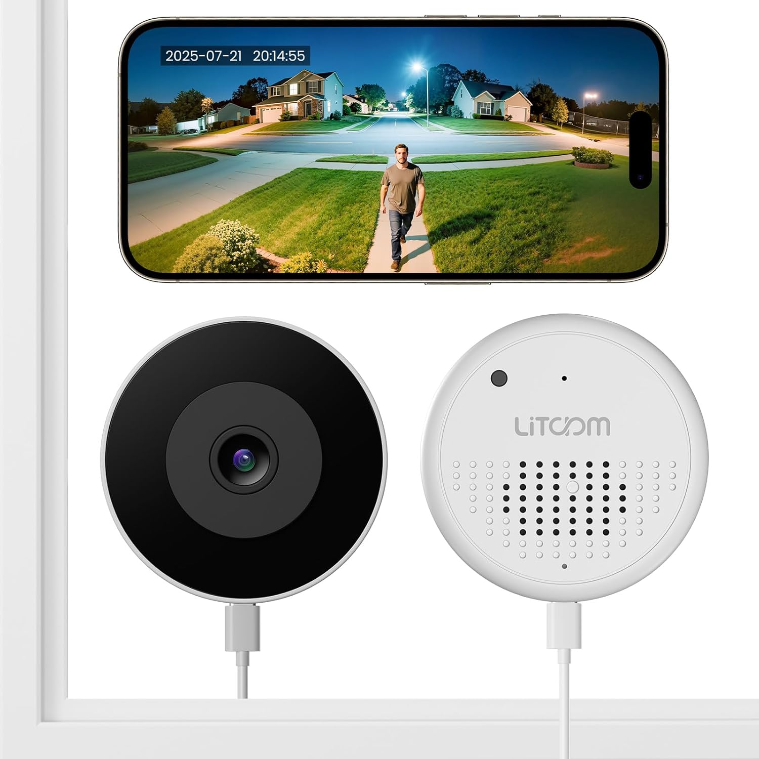  Window Camera 3MP 2K, 2.4GHz & 5GHz Indoor Cameras for Home Security with Al Color Night Vision, Person/Motion/Sound Detection & Real-Time Alerts, 24/7 Recording, 104° View Angle, Double