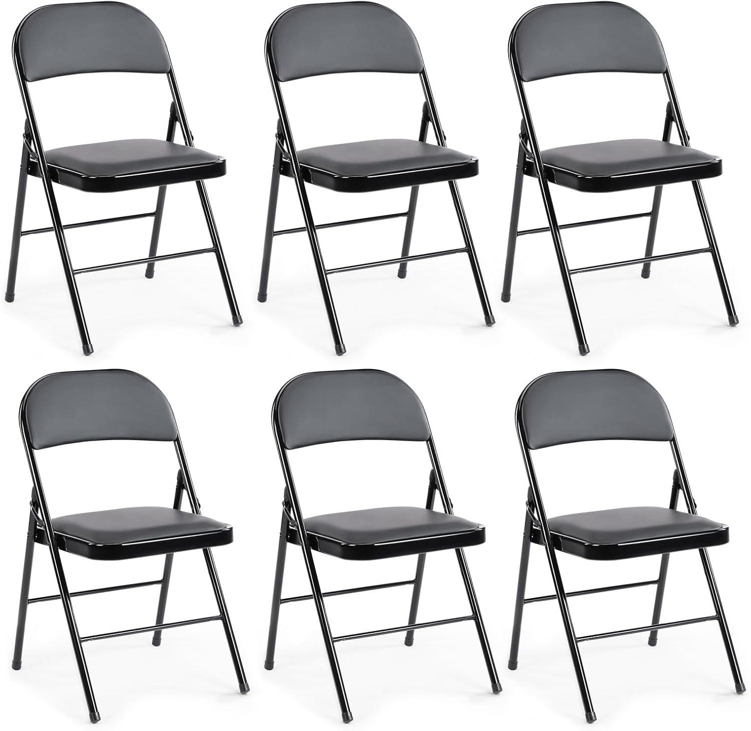 DUMOS Folding Chairs Sets of 8, 330lbs Plastic Stackable Portable Patio Dining Sets, Fold Up for Indoor Outdoor, Camping, Garden, Party, Meeting (White)