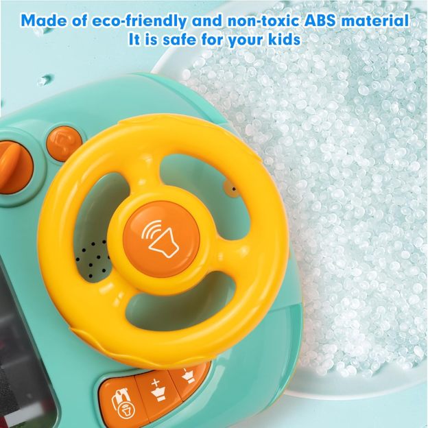 Musical Steering Wheel Toys for Boys 4-6: Toddler Simulated Driving Racing Car Game with Sound Ages 3+ Year Old, Interactive Educational Learning Race Truck for Kids Girls Birthday Gifts