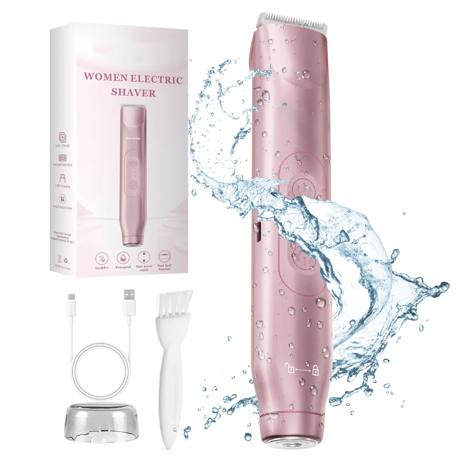 2-in-1 Waterproof Electric Shaver & Bikini Trimmer 🌸✨