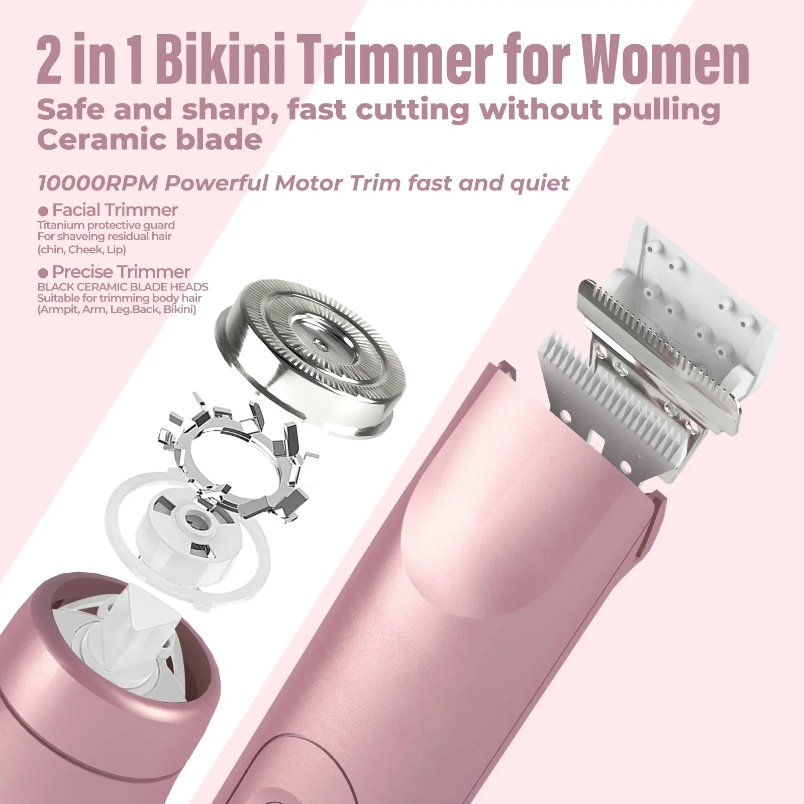 2-in-1 Waterproof Electric Shaver & Bikini Trimmer 🌸✨