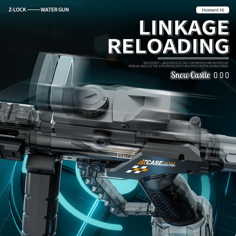 Ultimate Battle Powerful Electric Water Gun, Automatic Squirt Gun with Glowing Realistic Muzzle 320cc High Capacity, Up to 32 FT Range, Outdoor Summer Party Toy for Adults &Kids Toys for  Christmas Gift, Halloween Present, Black Friday Gifts