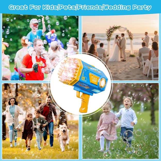 Bubble Gun, 69 Holes Bubble Machine Bubbles Kids Toys 