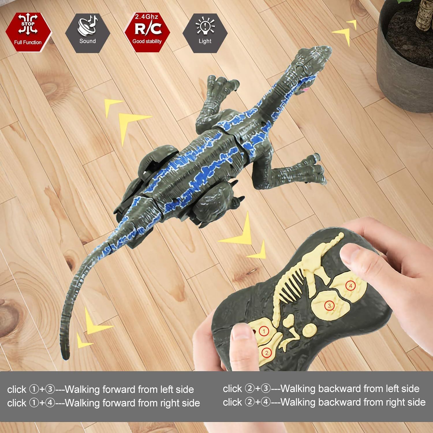 ⏰ LAST DAY 60% OFF 💥 Remote Control Dinosaur Jurassic T Rex Toys for Boys Electronic RC Spray Raptor Walking Roaring Tyrannosaurus Rex Realistic 18.1" Rechargeable Birthday Gift for Kids Girls 3 4 5 6 7