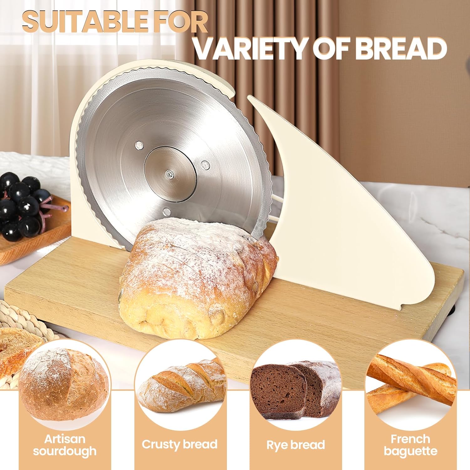 Artisan Hand-Crank Bread Slicer | Adjustable Thickness for Sourdough 🍞