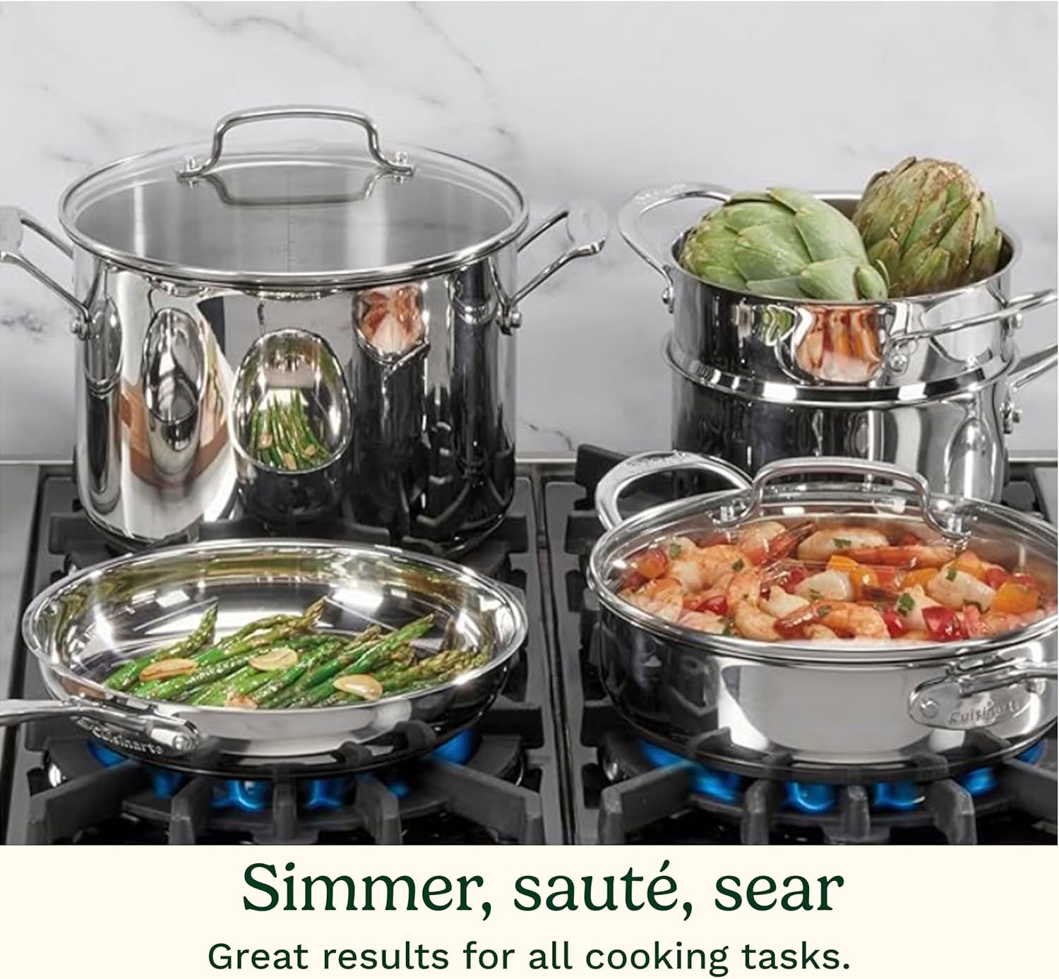 Premium 11-Piece Stainless Steel Cookware Set - Professional Induction-Safe Pots and Pans
