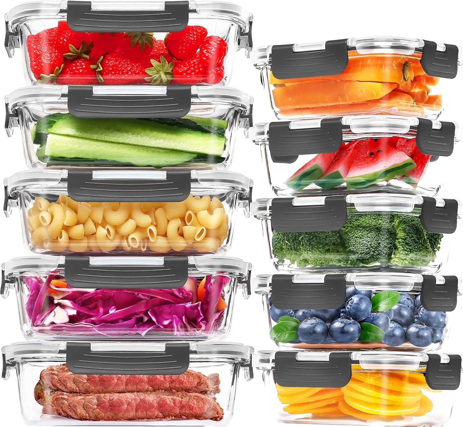 Glass Storage Set - 10 Piece Leakproof Meal Prep Kit ✨🥗