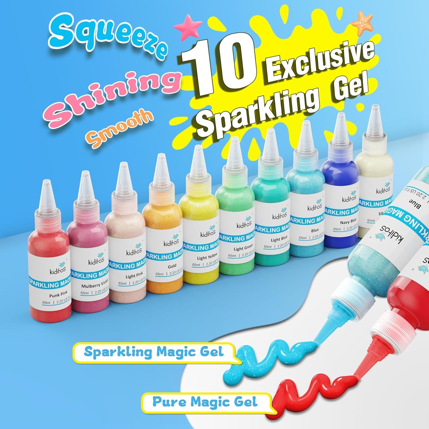 ⏰ LAST DAY 60% OFF 💥 Magic Water Elf Toy Kit–Squishies for Kids, 20 Gels & 10 Molds, Magic Gel Water Pets Sensory Toy, Fun DIY Craft Kit，Party Favors, Birthday & Christmas Gifts for Kids Ages 3+