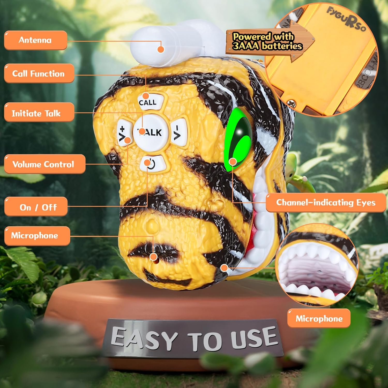 ⏰ LAST DAY 60% OFF 💥 Walkie Talkies for Kids 2 Packs, Kids Toys for Boys Girls Aged 3 to 8 Years Old for Outdoor Adventure, Camping, Halloween, Christmas, Birthday Gifts (Blue, Dinosaur)