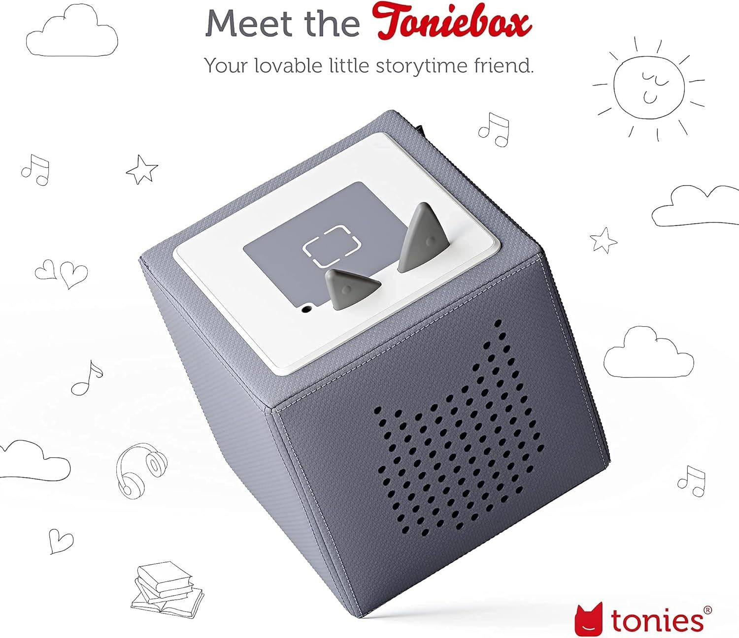 Toniebox 1 Audio Player Starter Set with Playtime Puppy - Listen, Learn, and Play with One Huggable Little Box - Light Blue
