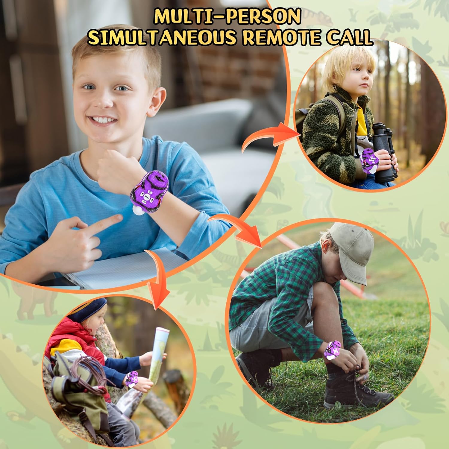 ⏰ LAST DAY 60% OFF 💥 Walkie Talkies for Kids 2 Packs, Kids Toys for Boys Girls Aged 3 to 8 Years Old for Outdoor Adventure, Camping, Halloween, Christmas, Birthday Gifts (Blue, Dinosaur)