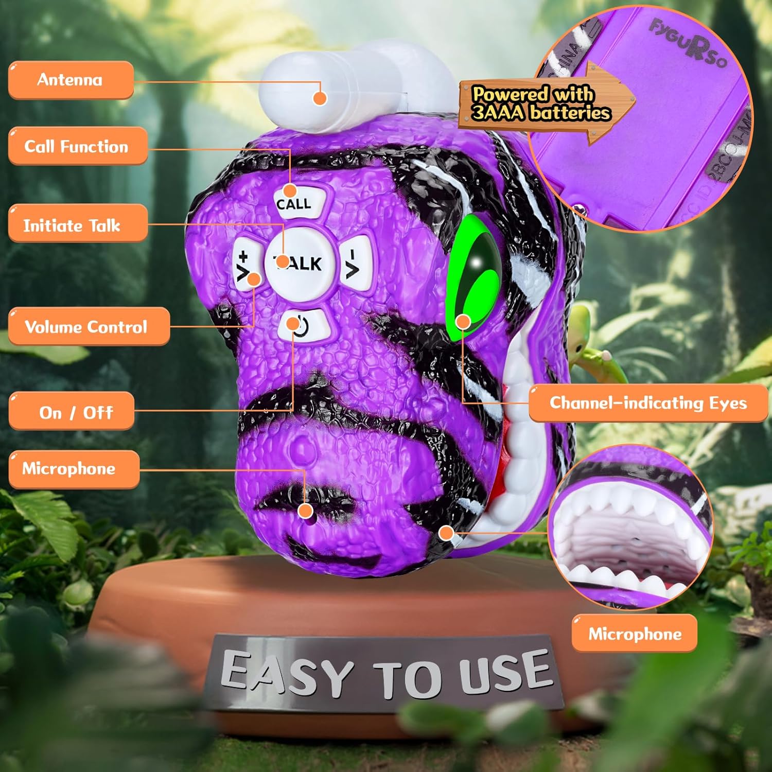 ⏰ LAST DAY 60% OFF 💥 Walkie Talkies for Kids 2 Packs, Kids Toys for Boys Girls Aged 3 to 8 Years Old for Outdoor Adventure, Camping, Halloween, Christmas, Birthday Gifts (Blue, Dinosaur)