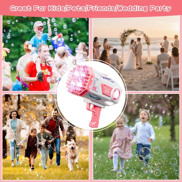 Bubble Gun, 69 Holes Bubble Machine Bubbles Kids Toys 