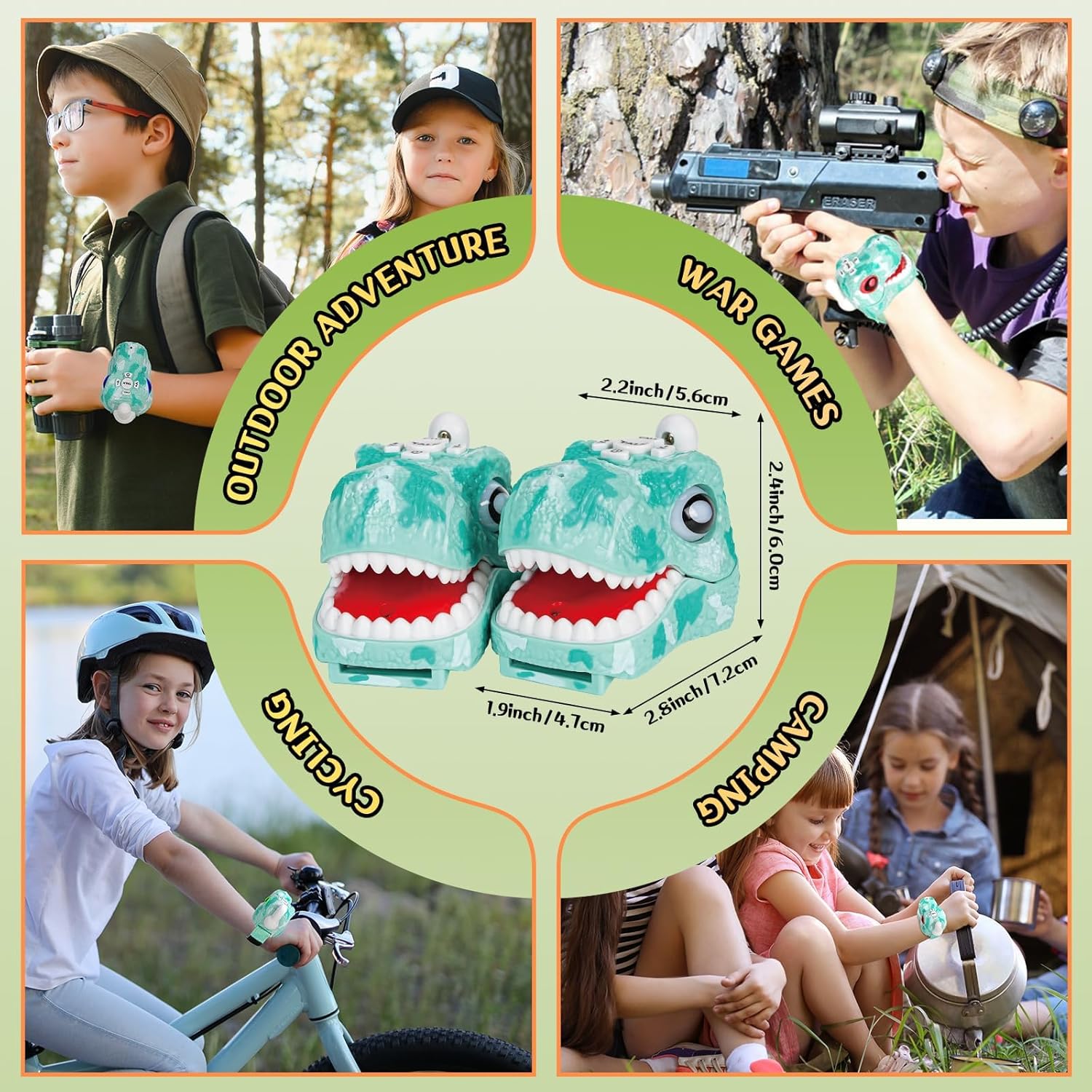 ⏰ LAST DAY 60% OFF 💥 Walkie Talkies for Kids 2 Packs, Kids Toys for Boys Girls Aged 3 to 8 Years Old for Outdoor Adventure, Camping, Halloween, Christmas, Birthday Gifts (Blue, Dinosaur)