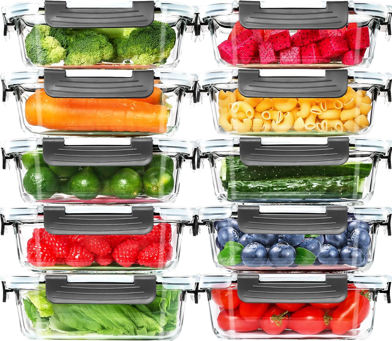 Glass Storage Set - 10 Piece Leakproof Meal Prep Kit ✨🥗