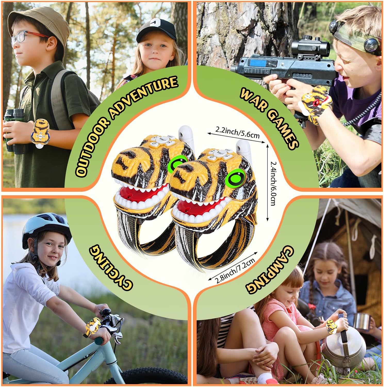 ⏰ LAST DAY 60% OFF 💥 Walkie Talkies for Kids 2 Packs, Kids Toys for Boys Girls Aged 3 to 8 Years Old for Outdoor Adventure, Camping, Halloween, Christmas, Birthday Gifts (Blue, Dinosaur)