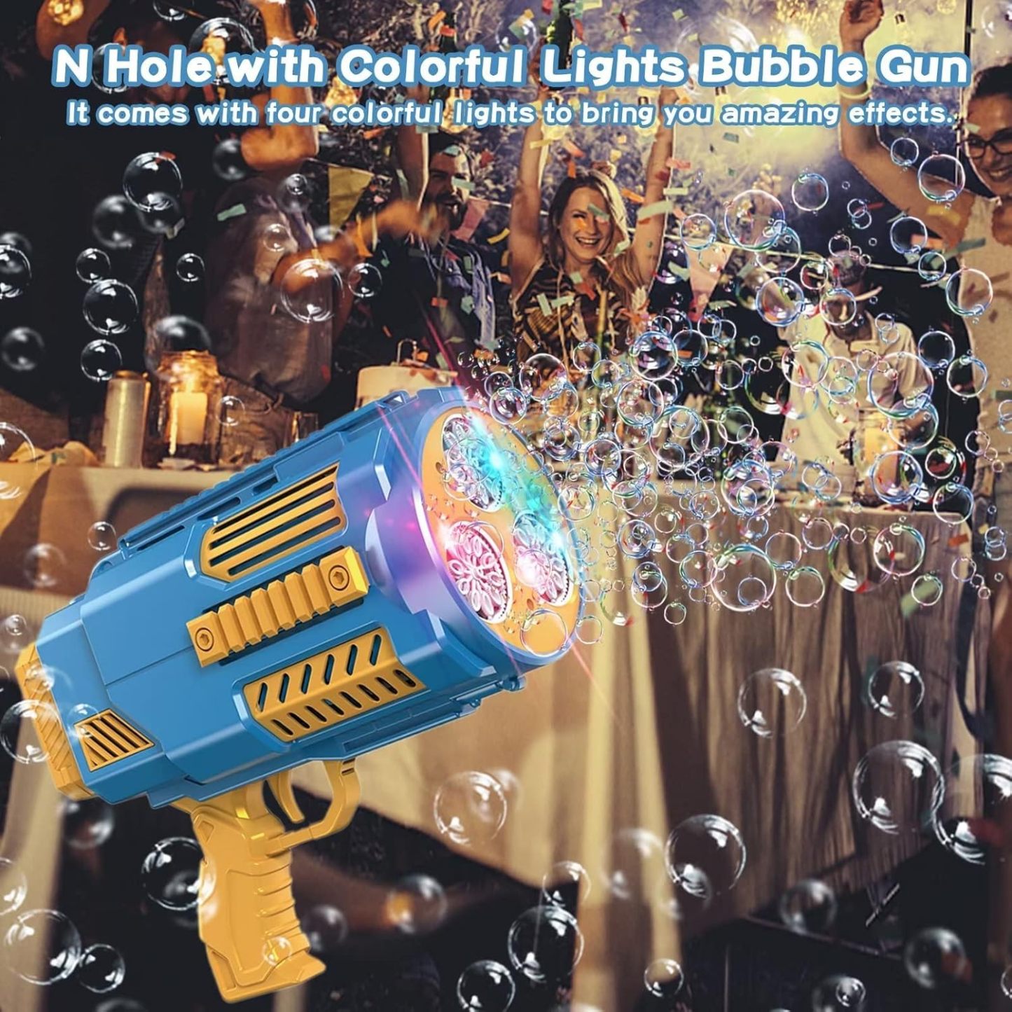 Bubble Gun, 69 Holes Bubble Machine Bubbles Kids Toys 