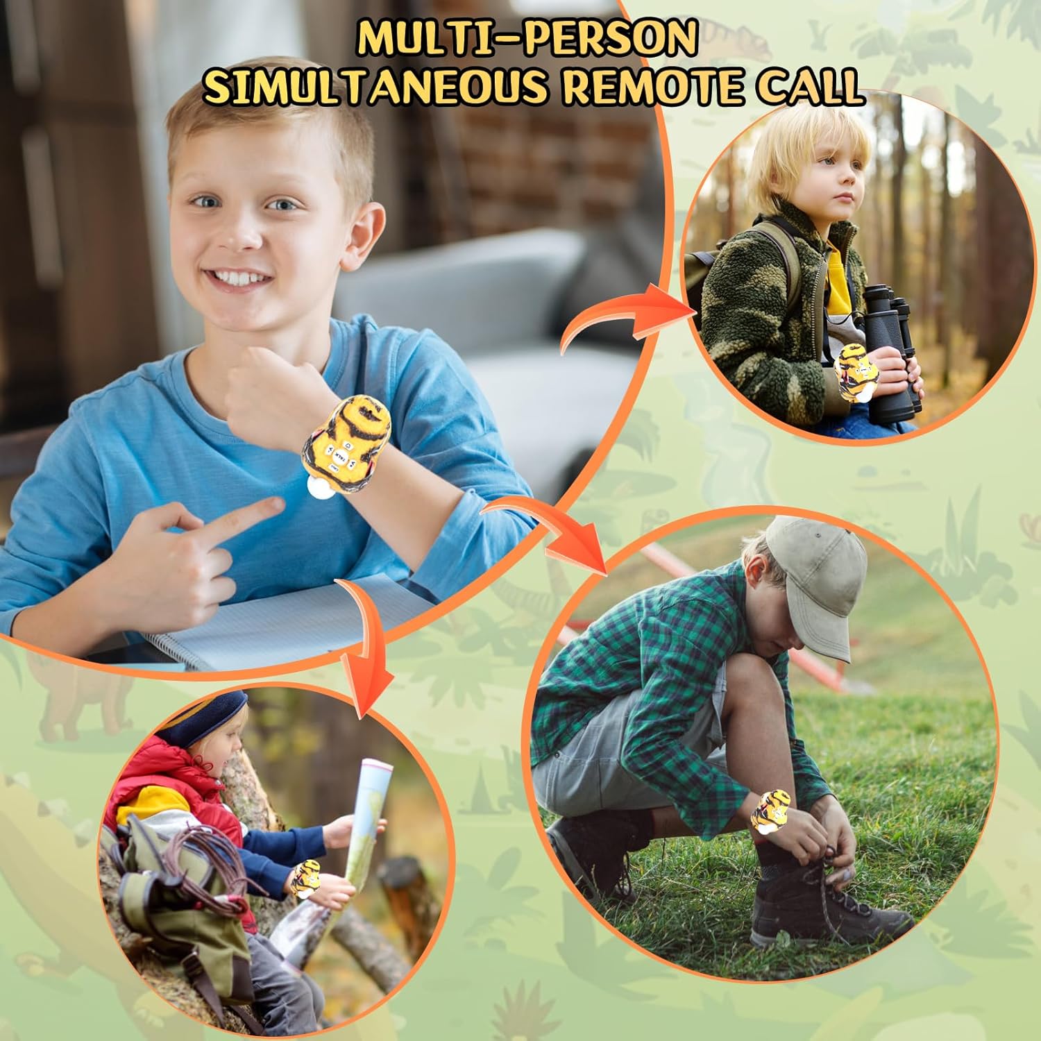 ⏰ LAST DAY 60% OFF 💥 Walkie Talkies for Kids 2 Packs, Kids Toys for Boys Girls Aged 3 to 8 Years Old for Outdoor Adventure, Camping, Halloween, Christmas, Birthday Gifts (Blue, Dinosaur)