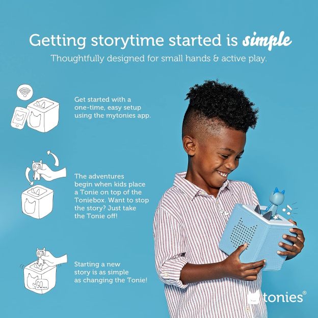 Toniebox 1 Audio Player Starter Set with Playtime Puppy - Listen, Learn, and Play with One Huggable Little Box - Light Blue