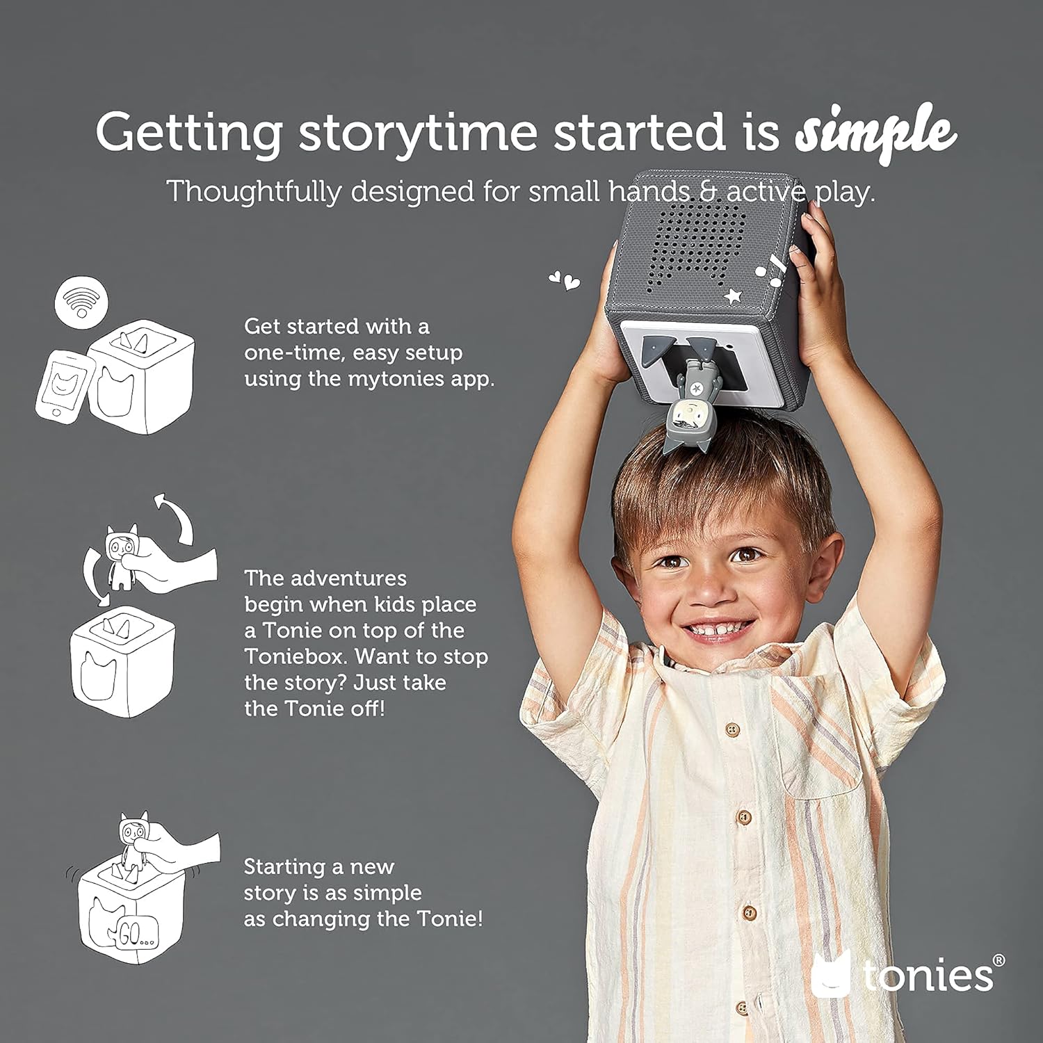 Toniebox 1 Audio Player Starter Set with Playtime Puppy - Listen, Learn, and Play with One Huggable Little Box - Light Blue