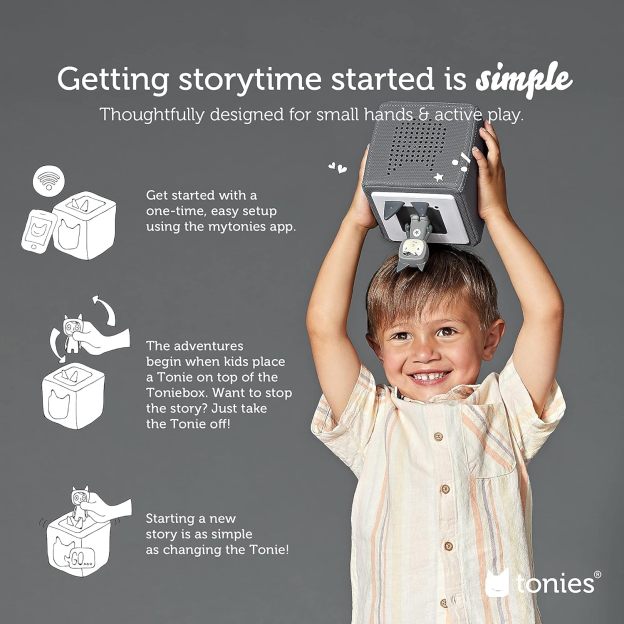 Toniebox 1 Audio Player Starter Set with Playtime Puppy - Listen, Learn, and Play with One Huggable Little Box - Light Blue