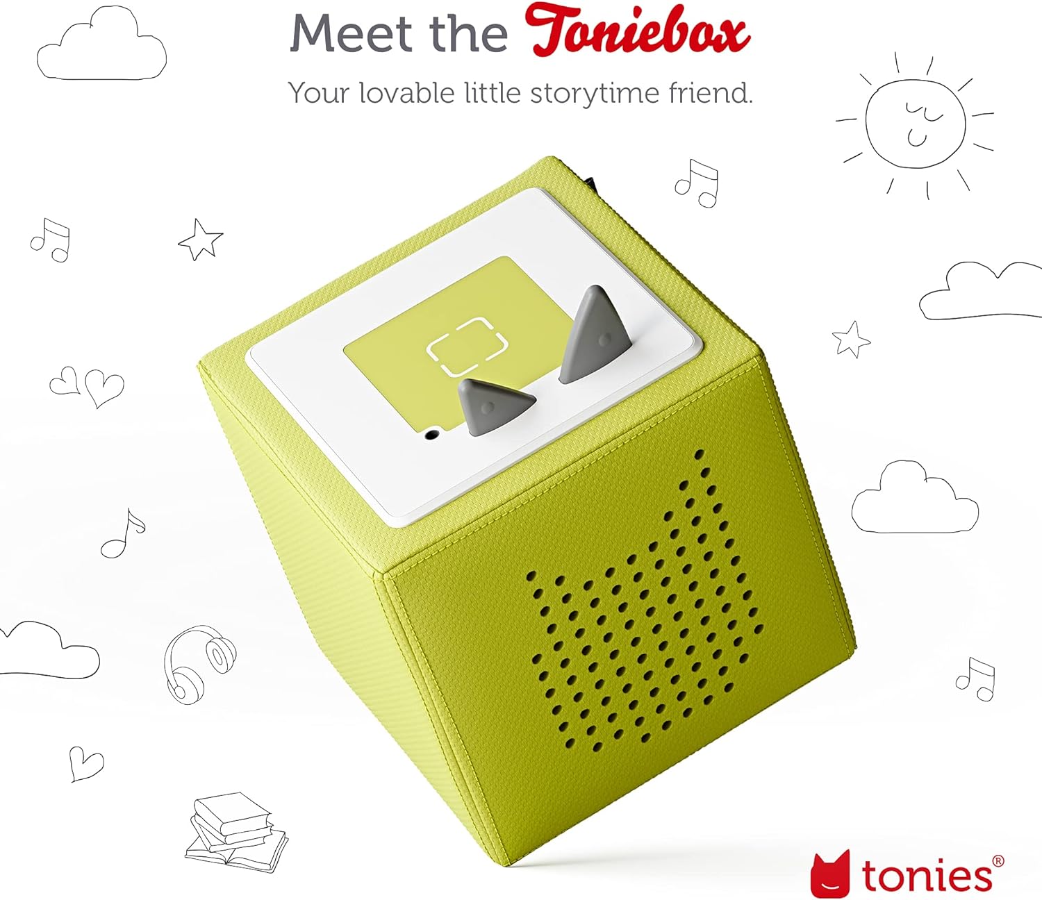 Toniebox 1 Audio Player Starter Set with Playtime Puppy - Listen, Learn, and Play with One Huggable Little Box - Light Blue