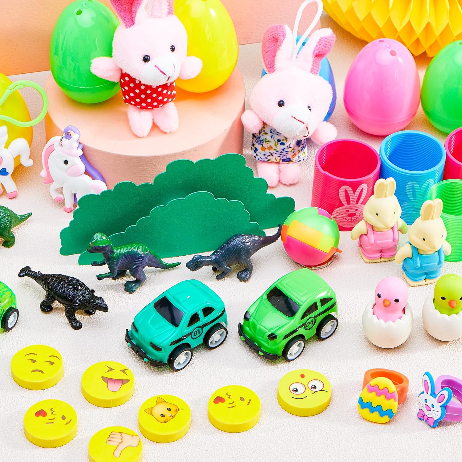 ⏰ LAST DAY 60% OFF 💥 100 Pcs Prefilled Easter Eggs with Toys Plus Stickers, Filled with Toys Party Favors for Kids Boys Girls Easter Eggs Hunt, Basket Stuffers Fillers, Classroom Prize Supplies
