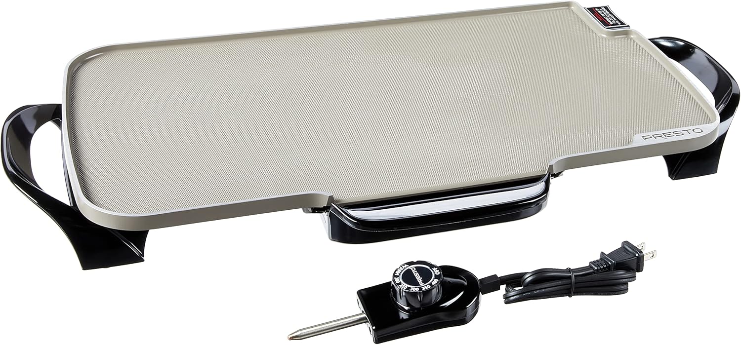 💥Final Day! Enjoy 40% OFF 💥22-Inch Ceramic Removable Handles Electric Griddle, Grey Ceramic