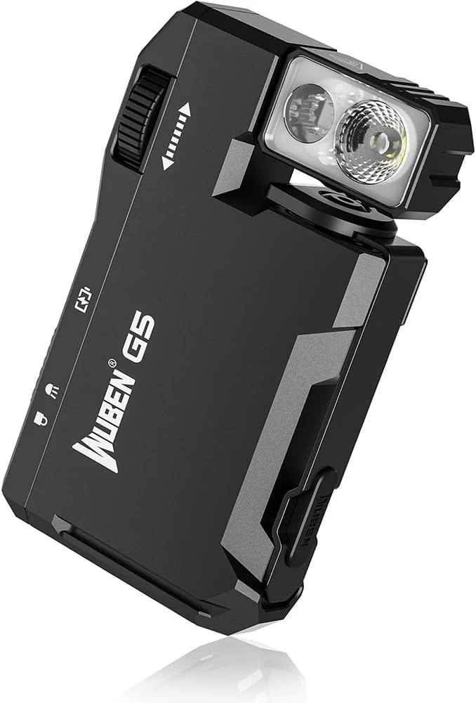 G5 Rechargeable EDC Flashlight, 400 Lumens Dual Light Sources Mini Flashlight with RGB Light, Portable Flat Pocket Flashlights, Magnetic Keychain for Outdoor Home Emergencies