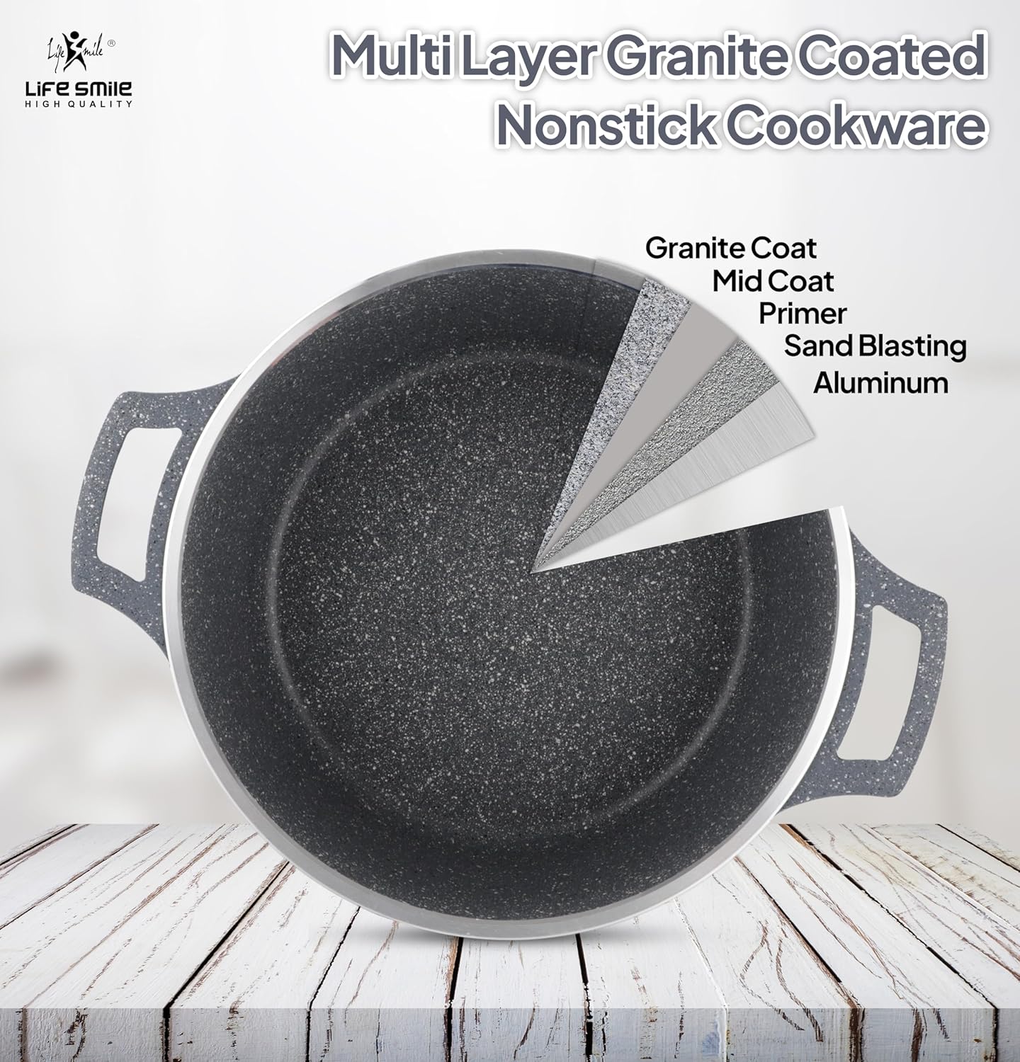 🎉Anniversary Sale - Cookware Set Pieces Non Stick Multi Layer Granite Coating