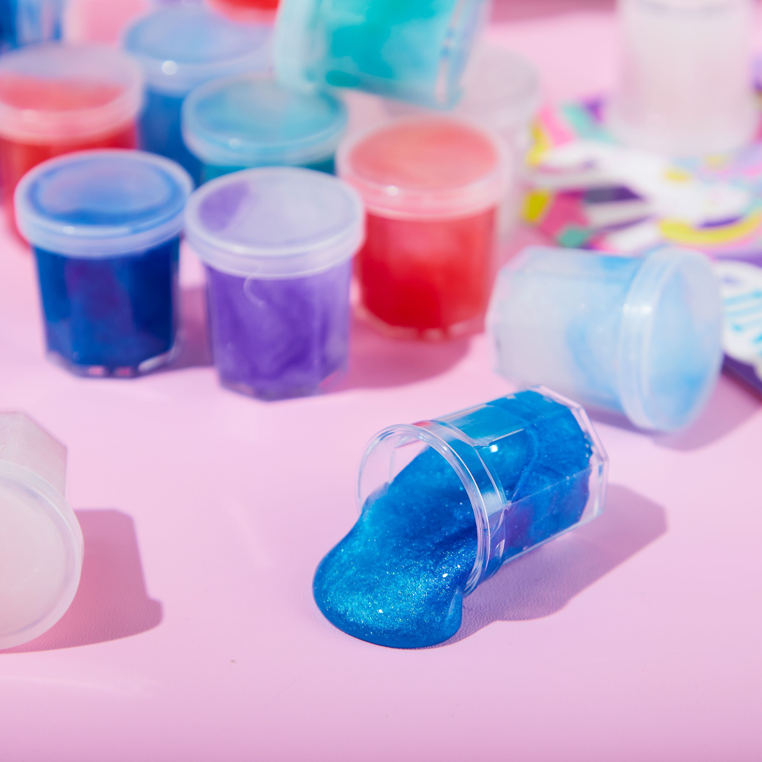 30 Packs Valentines Galaxy Slime With Cards for Kids, Stress Relief Fidget Toy for Kids Valentines Class Exchange Cards, Valentines Party Favors