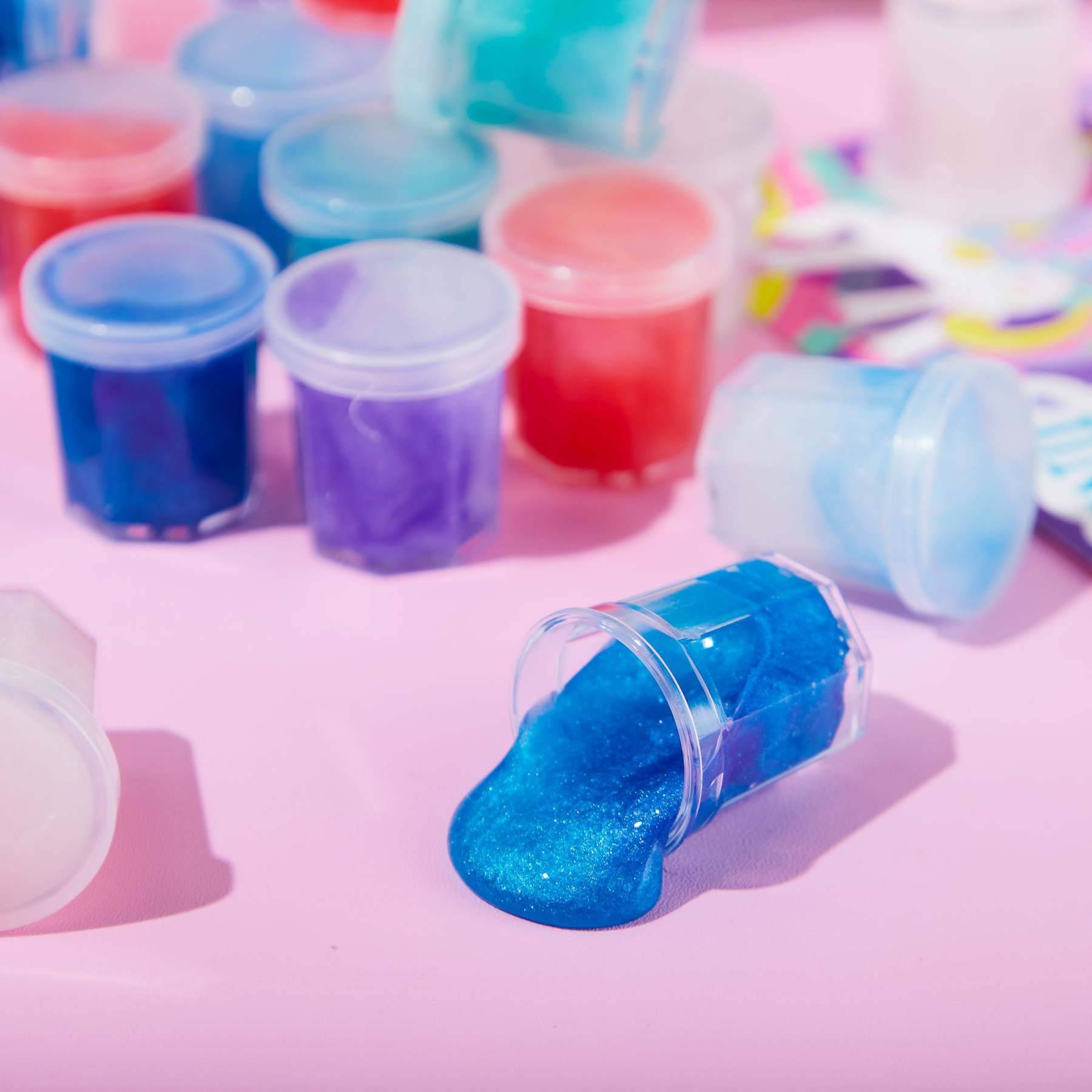 30 Packs Valentines Galaxy Slime With Cards for Kids, Stress Relief Fidget Toy for Kids Valentines Class Exchange Cards, Valentines Party Favors