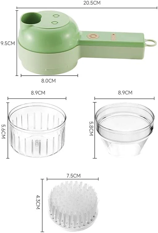 [Limited-Time Offer] Electric Vegetable Cutter, 4 in 1 Handheld Vegetable Chopper, Mini Wireless Food Processor, Vegetable Slicer Garlic Cutter for Garlic Pepper Chili Onion Celery Ginger Meat(Type 1)