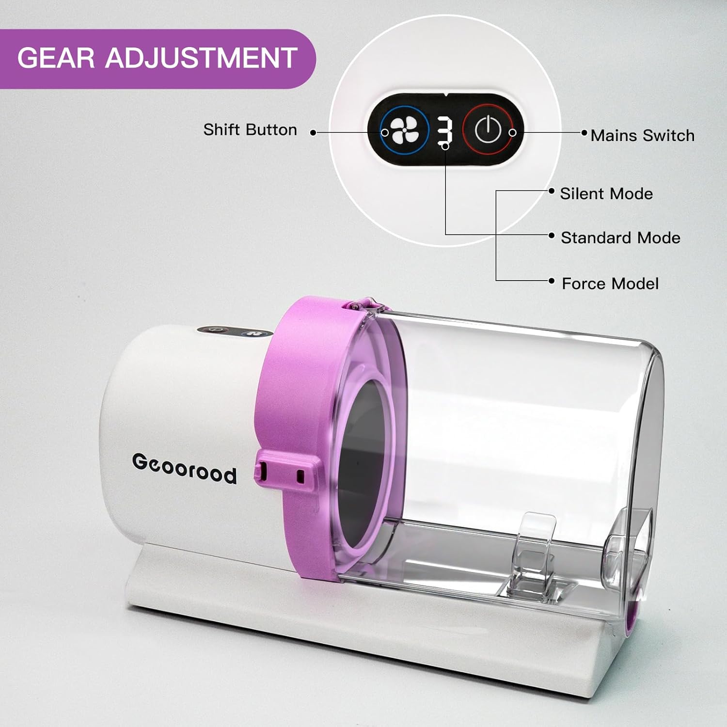 Vacuum Kit, 2.5L Dust Cup Pet Grooming with Clippers for Dogs Cats Hair Shedding Brush at Home Purple