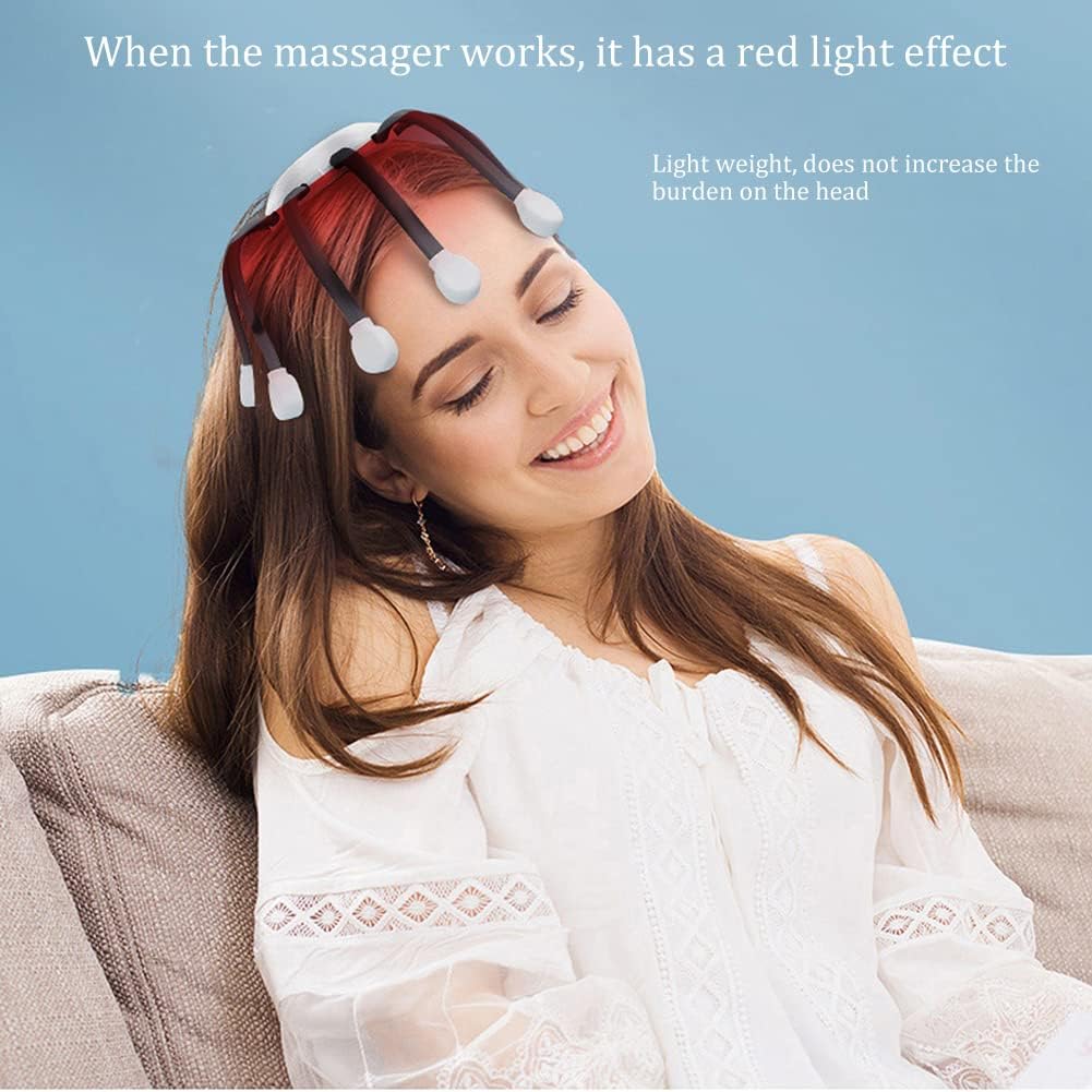  Automatic Scalp Massager Octopus Head Massager with 14 Vibrating Contacts, 5 Modes, Smart Timing, Electric Head Massager for Scalp Stress Relaxation, Relieve Headaches (Grey)