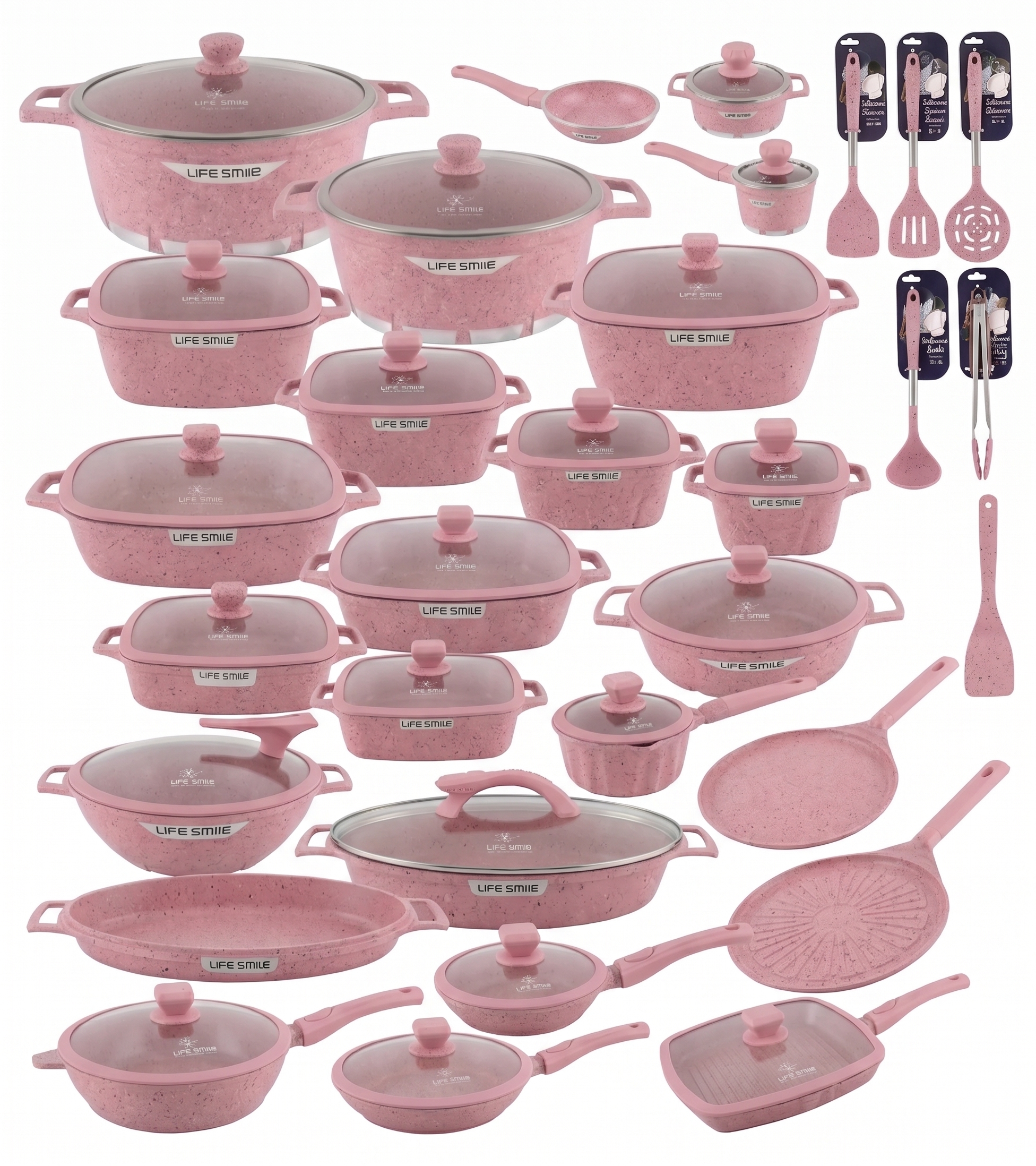 🎉Anniversary Sale - Cookware Set Pieces Non Stick Multi Layer Granite Coating