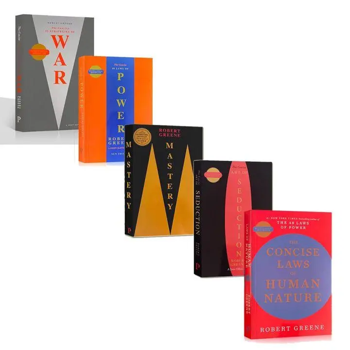 Robert Greene 5-Book Set (CONCISE EDITIONS) – Exact Copy Set | 48 Laws of Power, Art of Seduction, Mastery & More (Smaller Version)