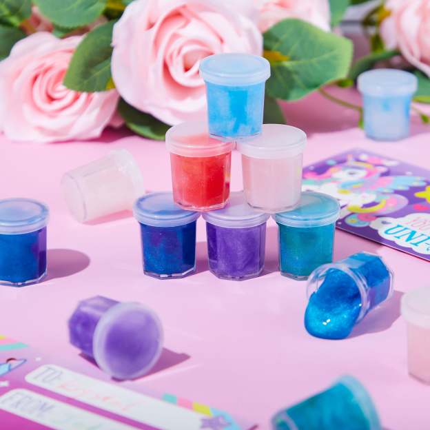 30 Packs Valentines Galaxy Slime With Cards for Kids, Stress Relief Fidget Toy for Kids Valentines Class Exchange Cards, Valentines Party Favors