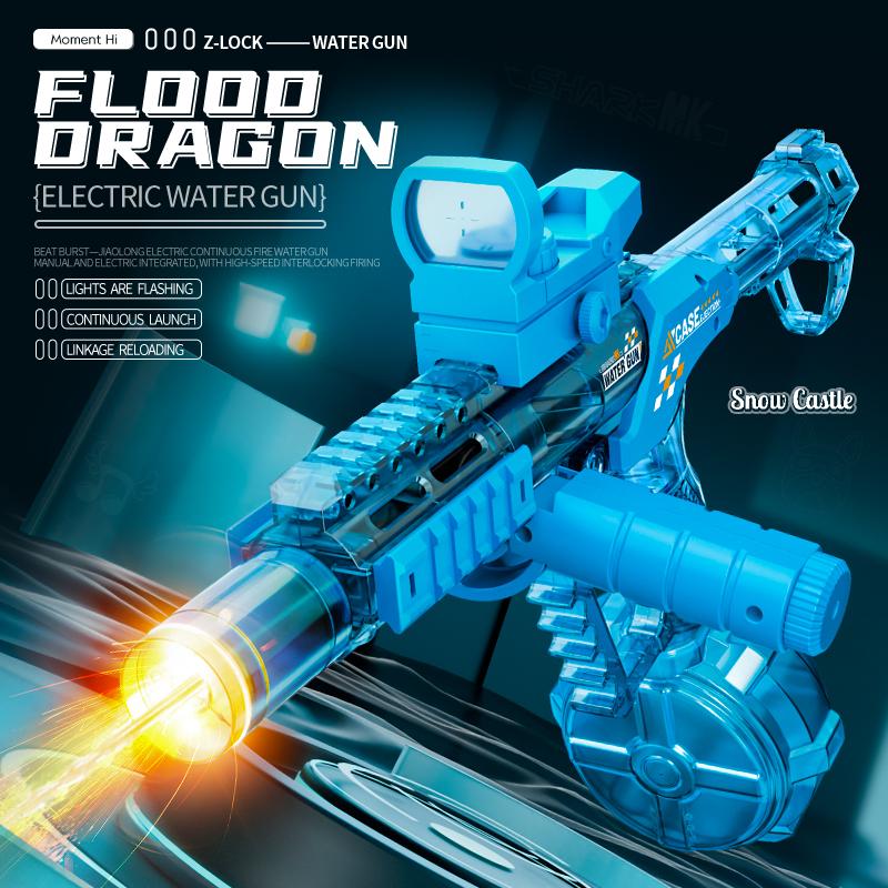 Ultimate Battle Powerful Electric Water Gun, Automatic Squirt Gun with Glowing Realistic Muzzle 320cc High Capacity, Up to 32 FT Range, Outdoor Summer Party Toy for Adults &Kids Toys for  Christmas Gift, Halloween Present, Black Friday Gifts