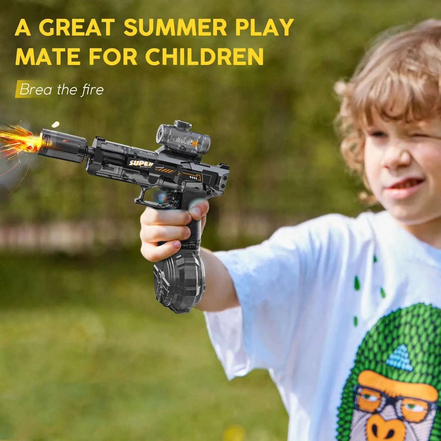 Ultimate Battle Electric Water Gun – Automatic, Glowing Muzzle, 320ml, 32ft Range – Outdoor Toy for Adults & Kids