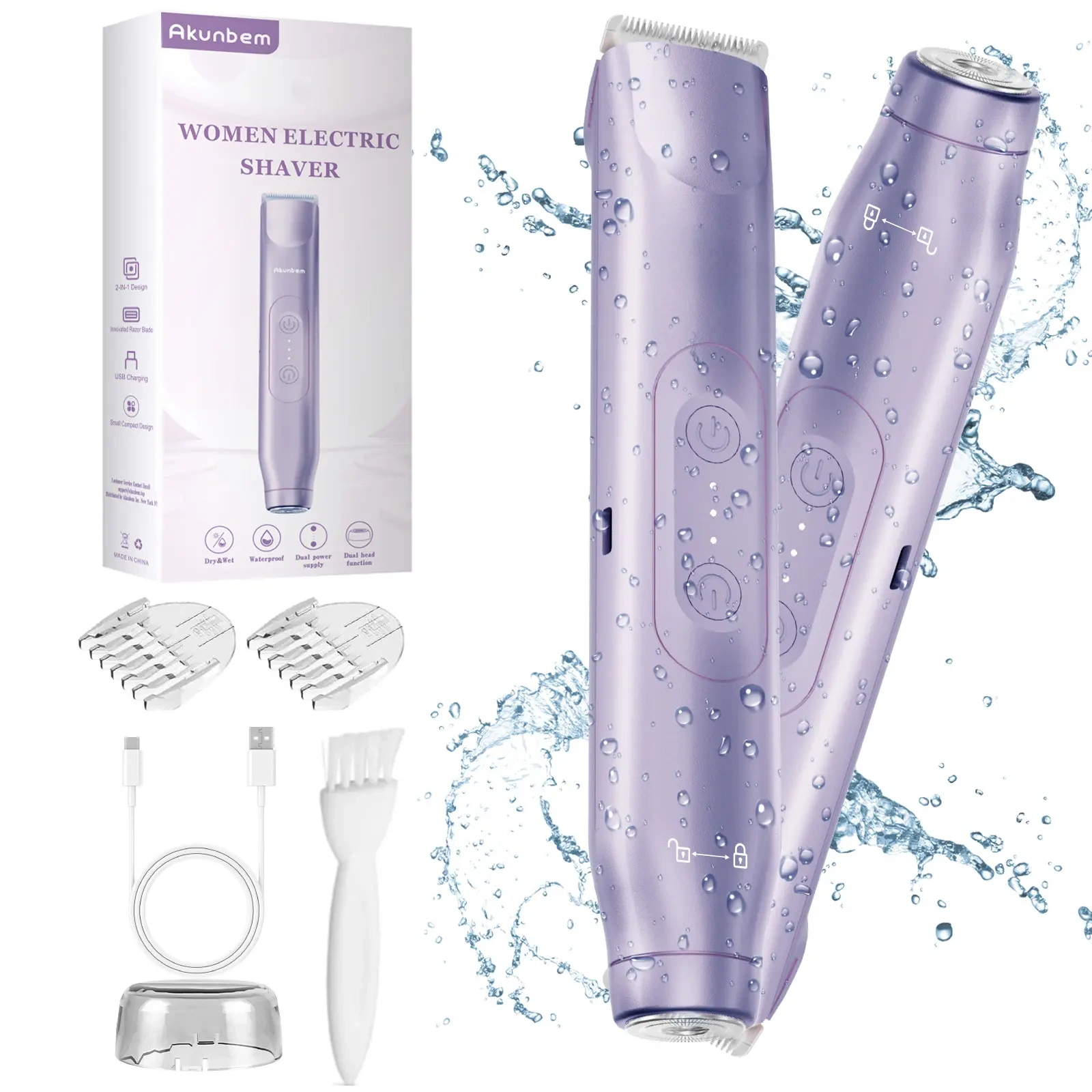 2-in-1 Waterproof Electric Shaver & Bikini Trimmer 🌸✨