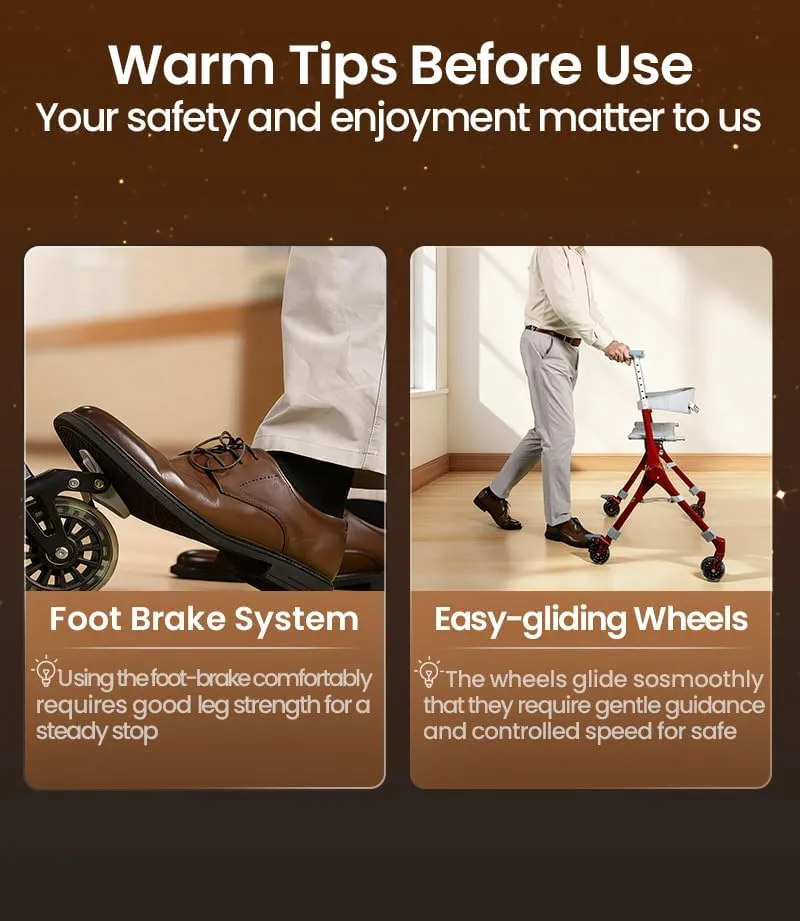 VOCIC Z35 PackGo Foldable Lightweight Rollator Walker