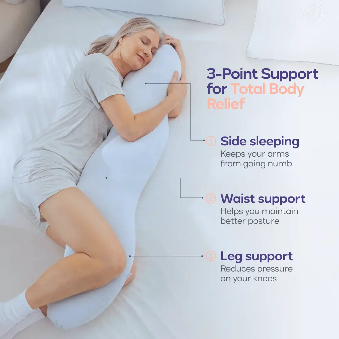 BodyAlign Full-Body Ergonomic Pillow | Cooling Support for Side Sleepers ☁️💤