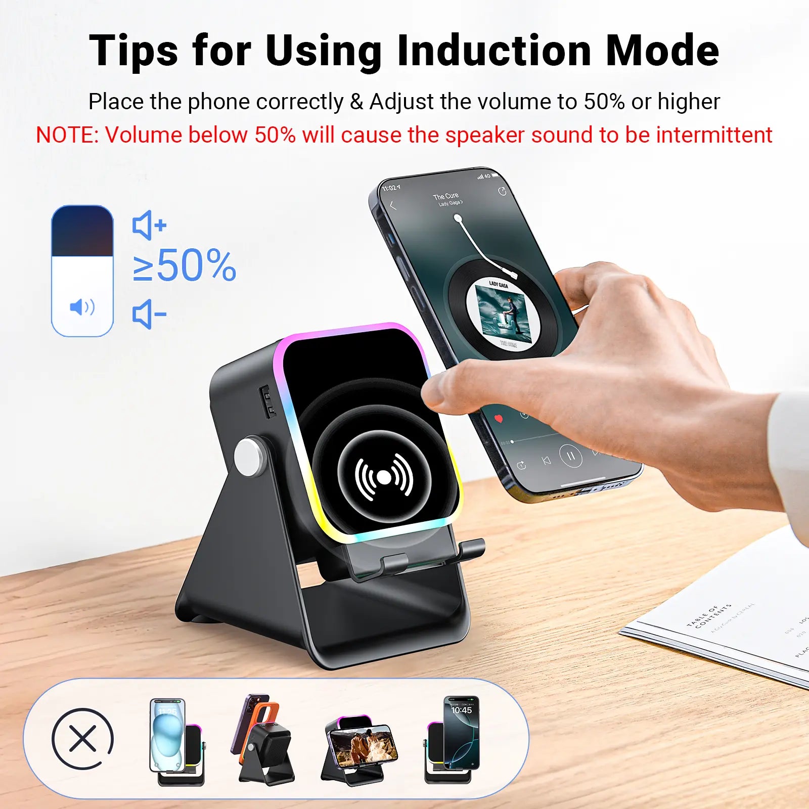 Wireless Induction Audio Speaker Stand