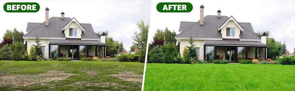 Aerator in use on lawn