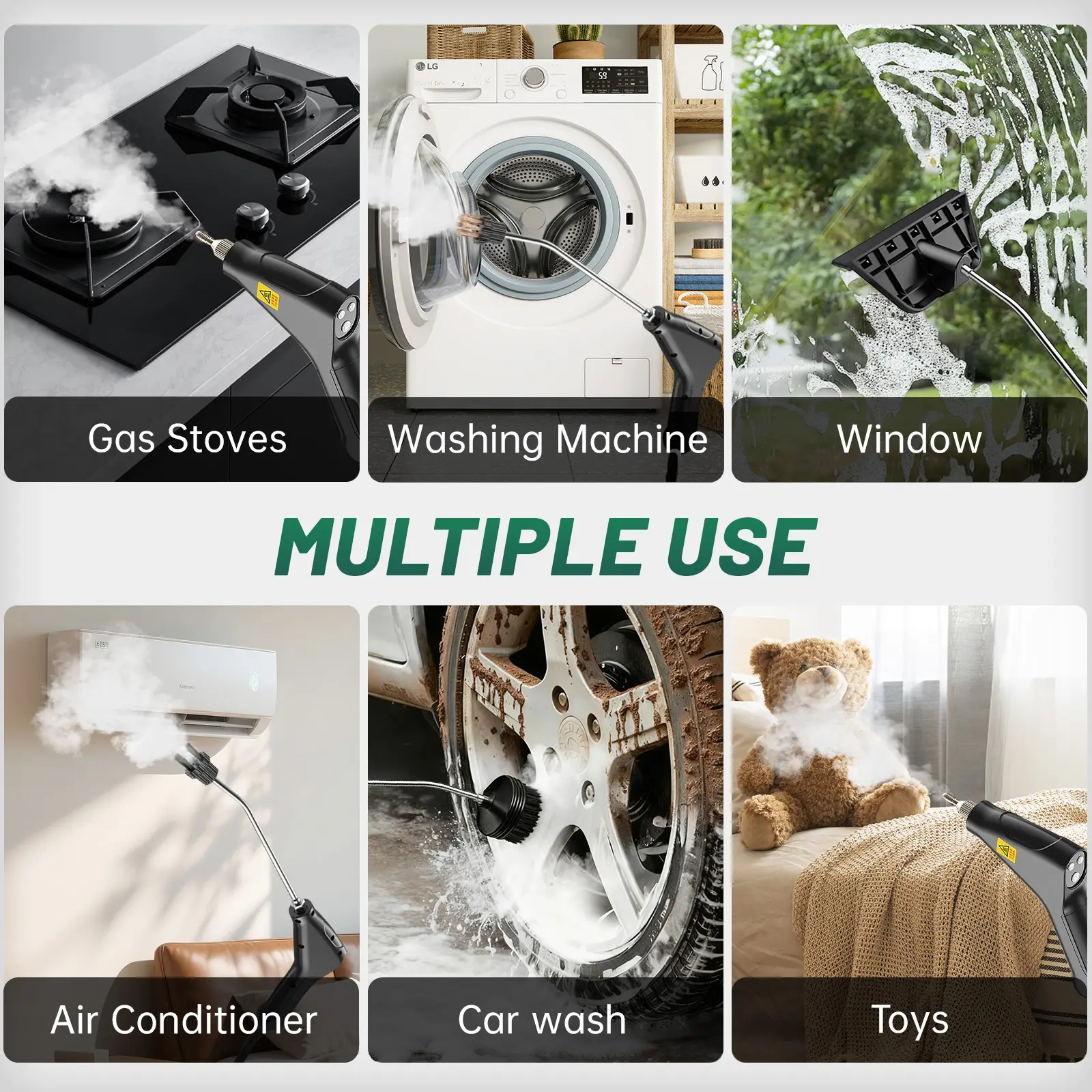 105°C High-Pressure Handheld Steam Cleaner | 10-Piece Accessory Kit 💨✨