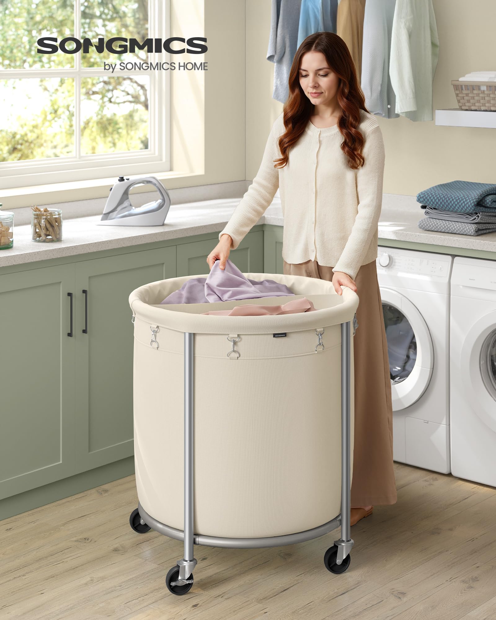 Heavy-Duty Rolling Laundry Basket | Extra Large Storage Cart (70-240)L🧺💨