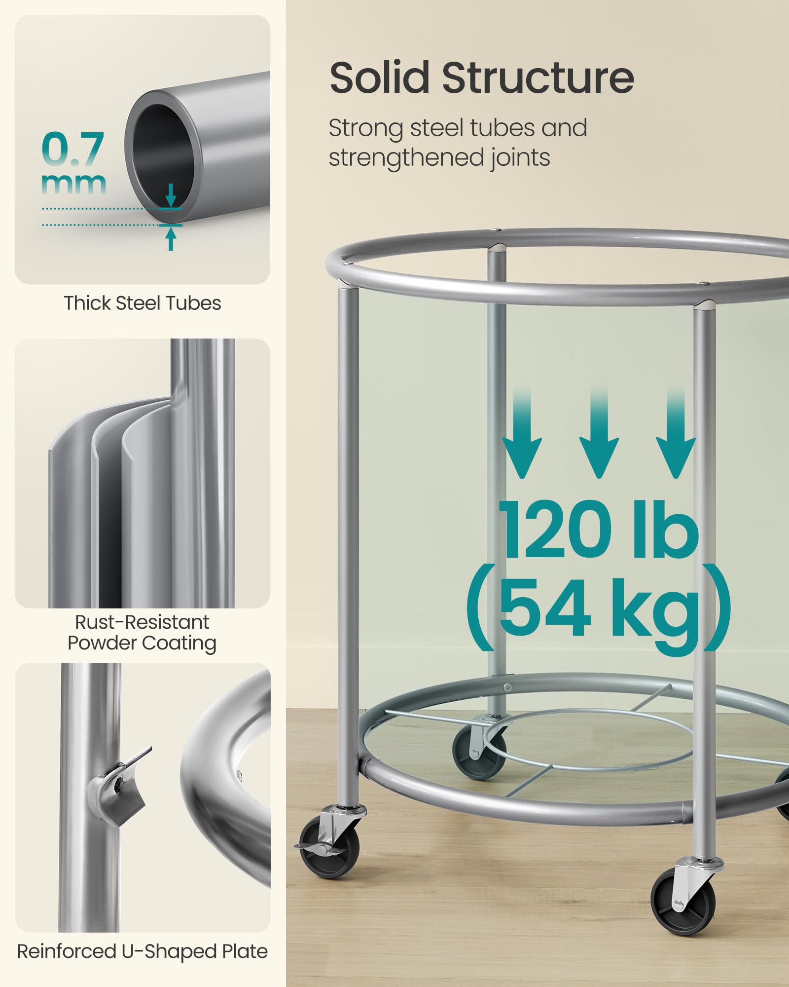 Heavy-Duty Rolling Laundry Basket | Extra Large Storage Cart (70-240)L🧺💨
