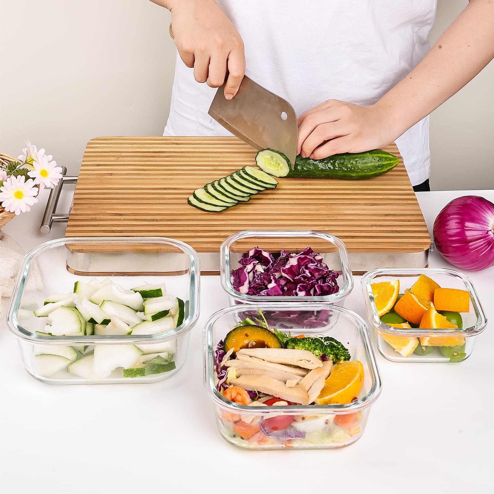 Glass Storage Set - 10 Piece Leakproof Meal Prep Kit ✨🥗