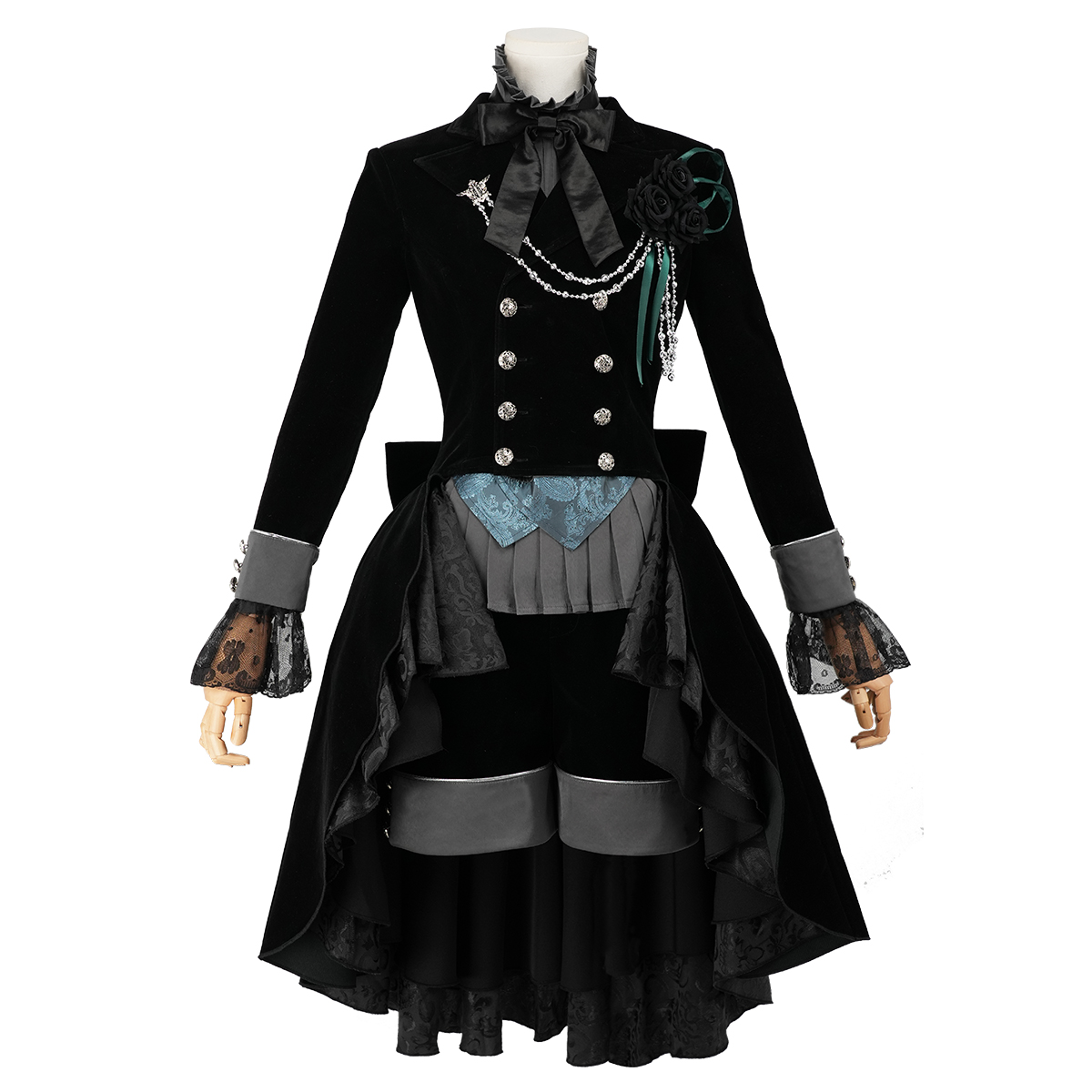 Pre-sale HOLOUN Anime Real Ciel Phantomhive Cosplay Costume Gothic Ouji Double-breasted Tailcoat Jacket Convention Halloween Christmas